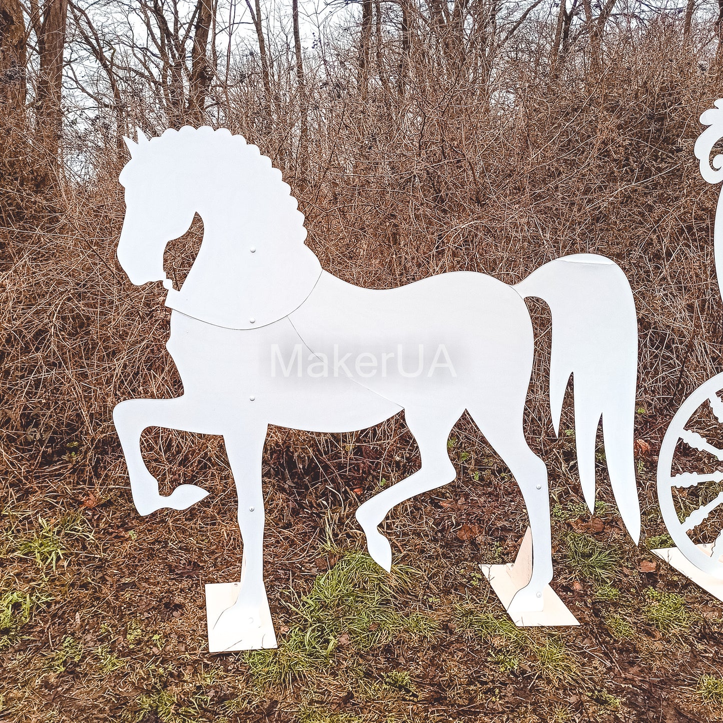 Horse Carriage Decorations birthday wedding baby shower princess girl decor free standing life size unicorn coach event party props photo booth - MakerUA