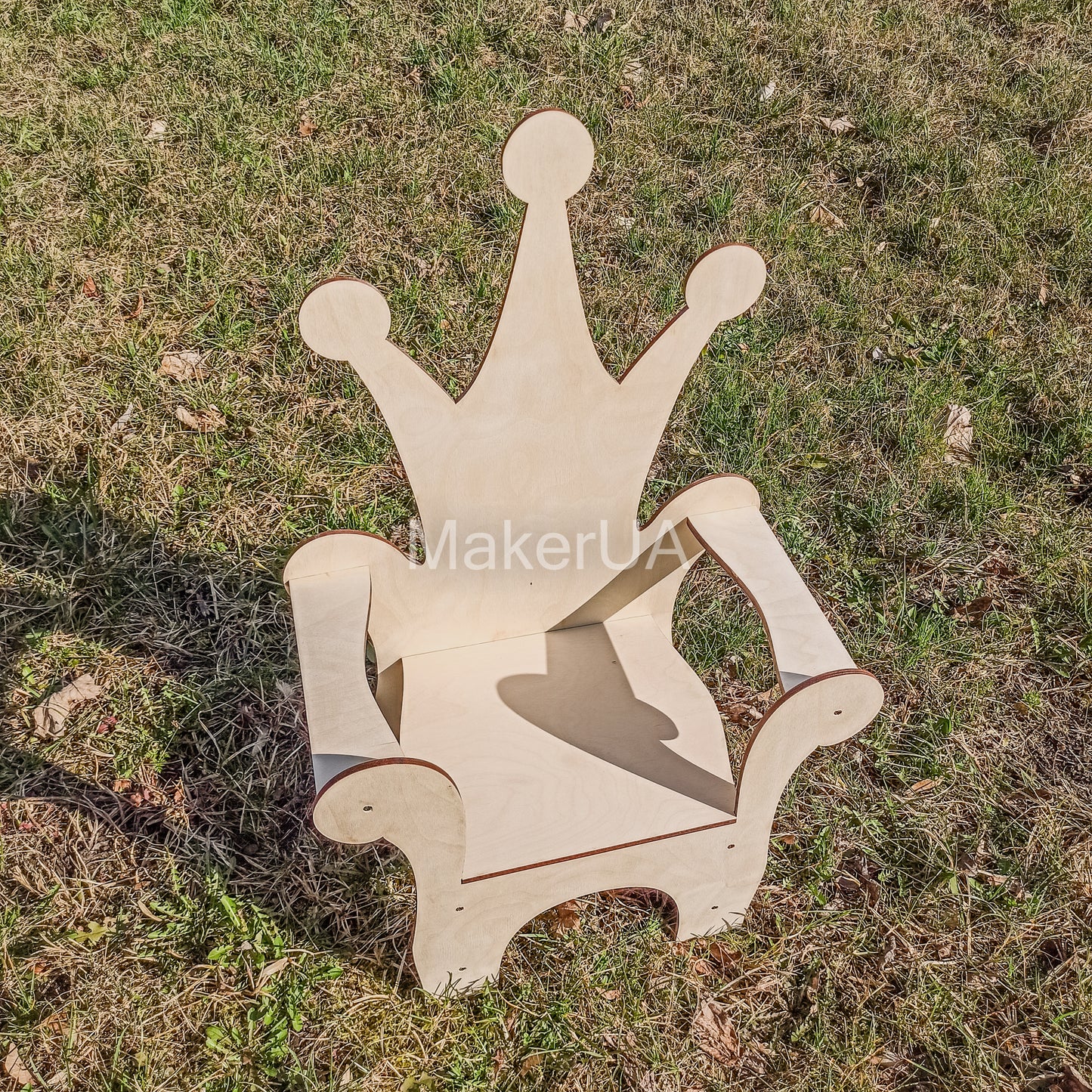 Wooden Throne Chair 02 birthday party decoration girl boy baby shower wood event party prop shop photo booth arch white pink blue - MakerUA