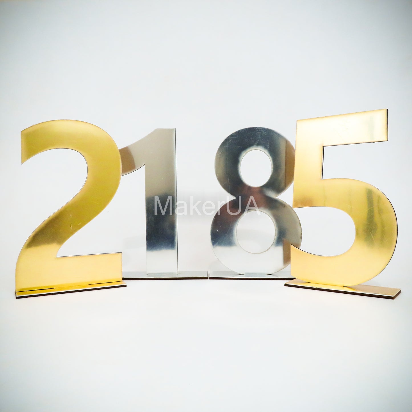 Numbers Decoration gold silver sweet 18 birthday party prop marquee decor baby 1st christmas big glow mirror large letters - MakerUA