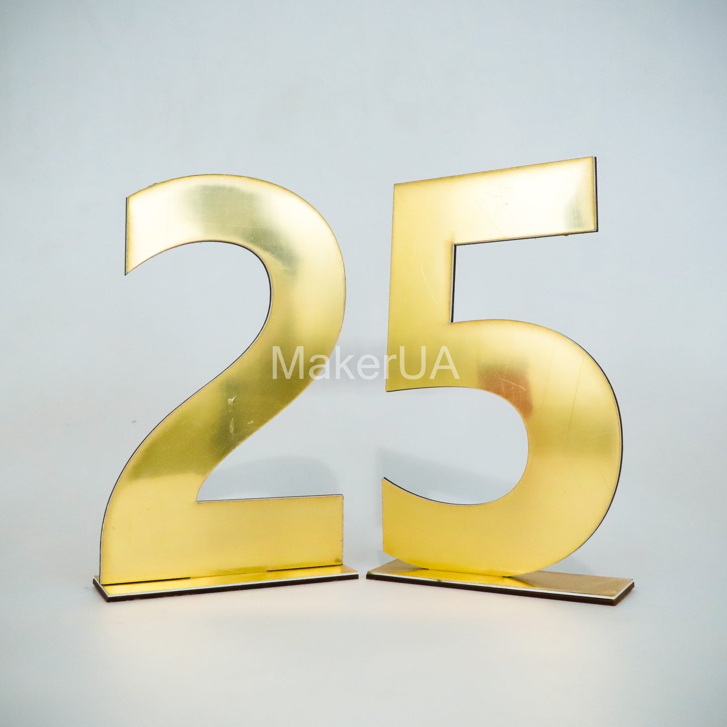 Numbers Decoration gold silver sweet 18 birthday party prop marquee decor baby 1st christmas big glow mirror large letters - MakerUA