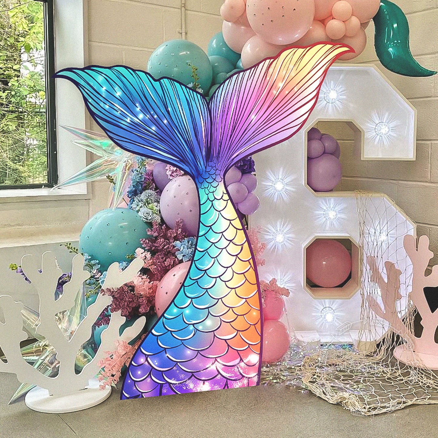 Mermaid Tail Decorations Under the Sea Party Props Decor Birthday cute themed cutout event photo backdrop baby shower girl shell