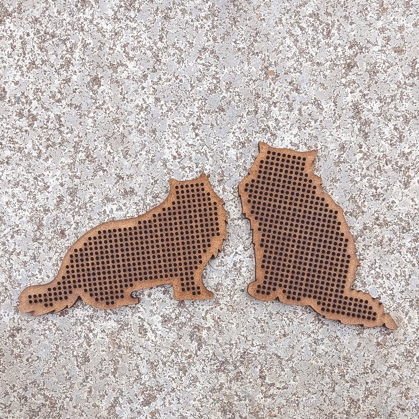 Set of 8 Cross Stitch Blank cat embroidery decorations pendant wooden shapes for DIY jewelry cute gift wood bead hobby thread home decor ornaments needlecraft style - MakerUA
