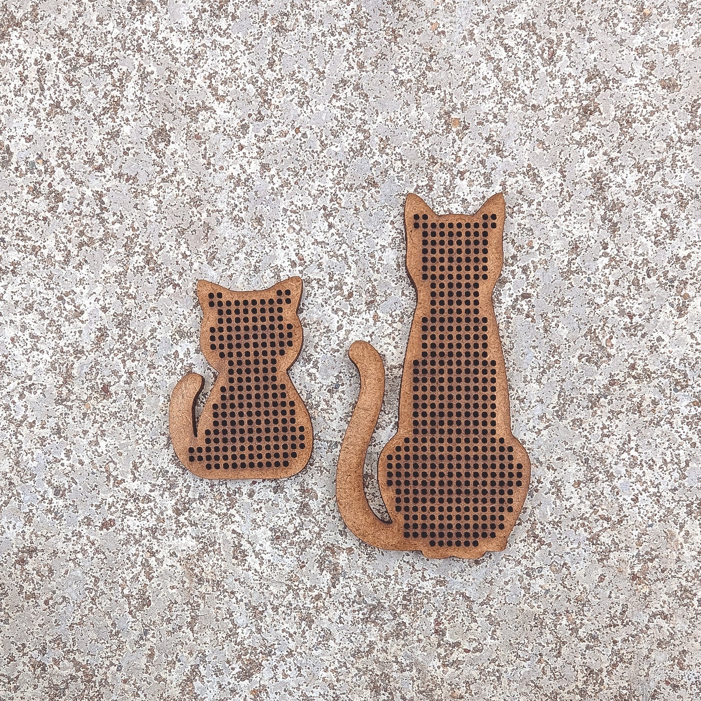 Set of 8 Cross Stitch Blank cat embroidery decorations pendant wooden shapes for DIY jewelry cute gift wood bead hobby thread home decor ornaments needlecraft style - MakerUA