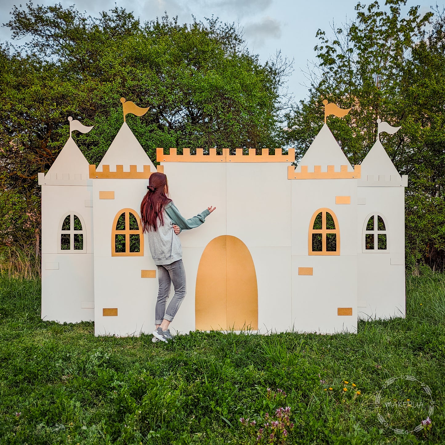 Princess Castle palace backdrop birthday party theme girl kids decorations event prop shop disney arch coach carriage decor - MakerUA