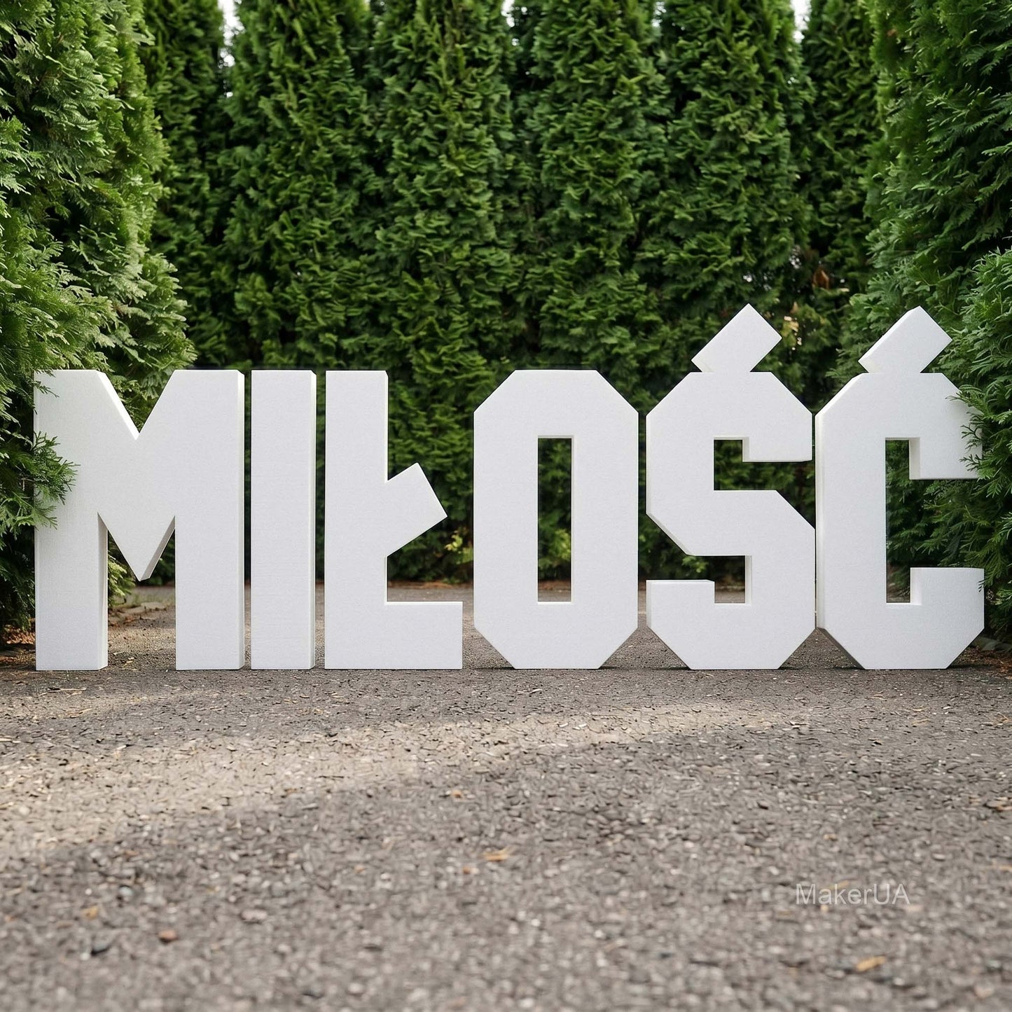 Styrofoam MIŁOŚĆ letters giant styrofoam 3D decoration made of styrofoam wedding decor - MakerUA