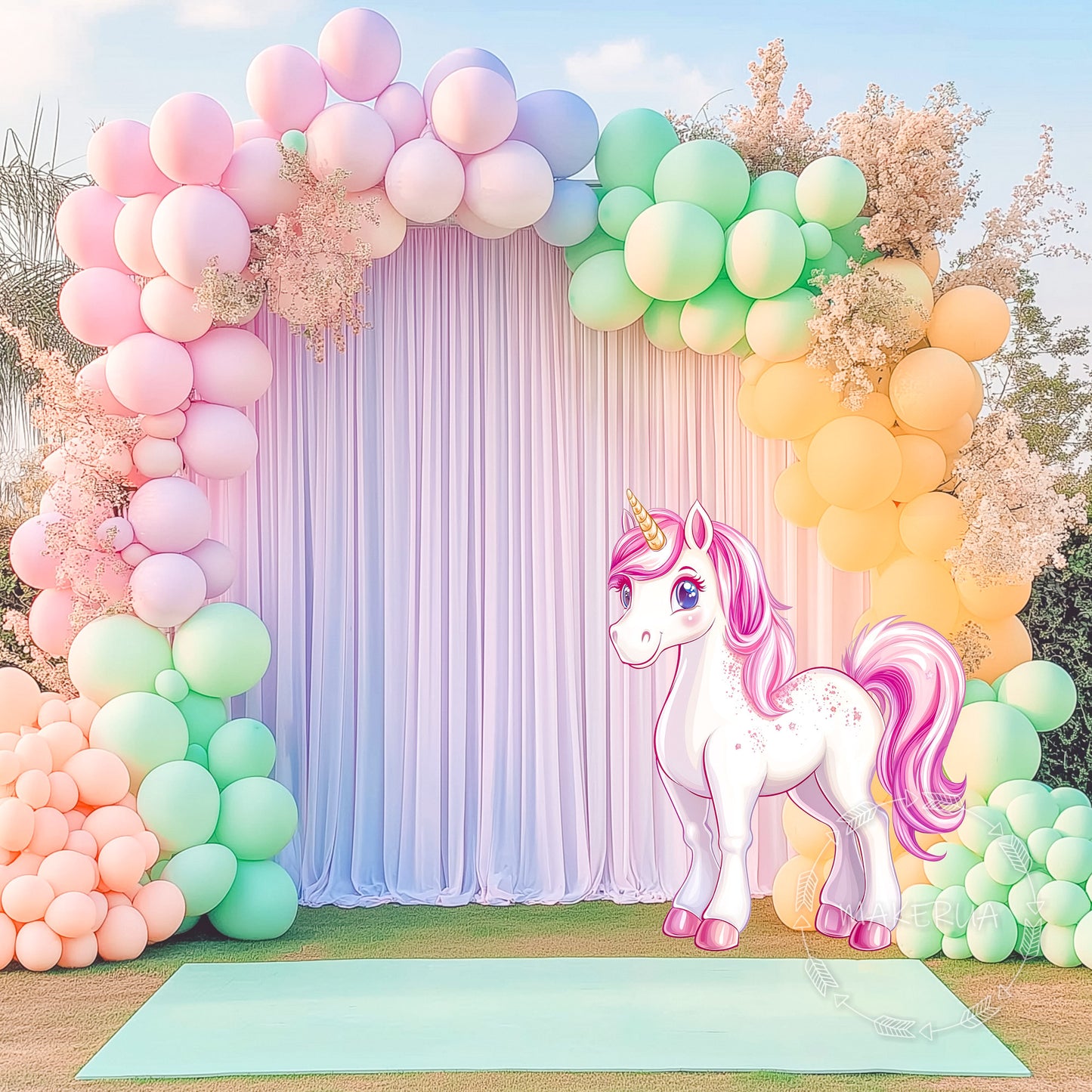 Unicorn Cutout Birthday Party Princess Horse 2