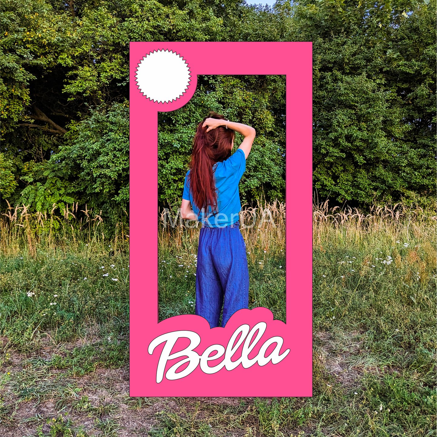 Frame Photo Booth name props life size selfie box themed party decorations doll girl backdrop birthday wedding style decor - MakerUA
