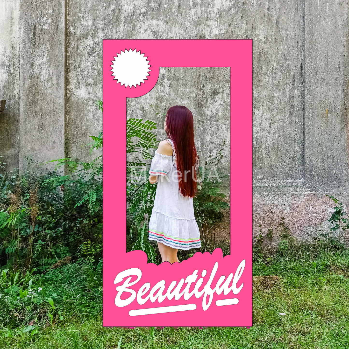 Frame Photo Booth name props life size selfie box themed party decorations doll girl backdrop birthday wedding style decor - MakerUA