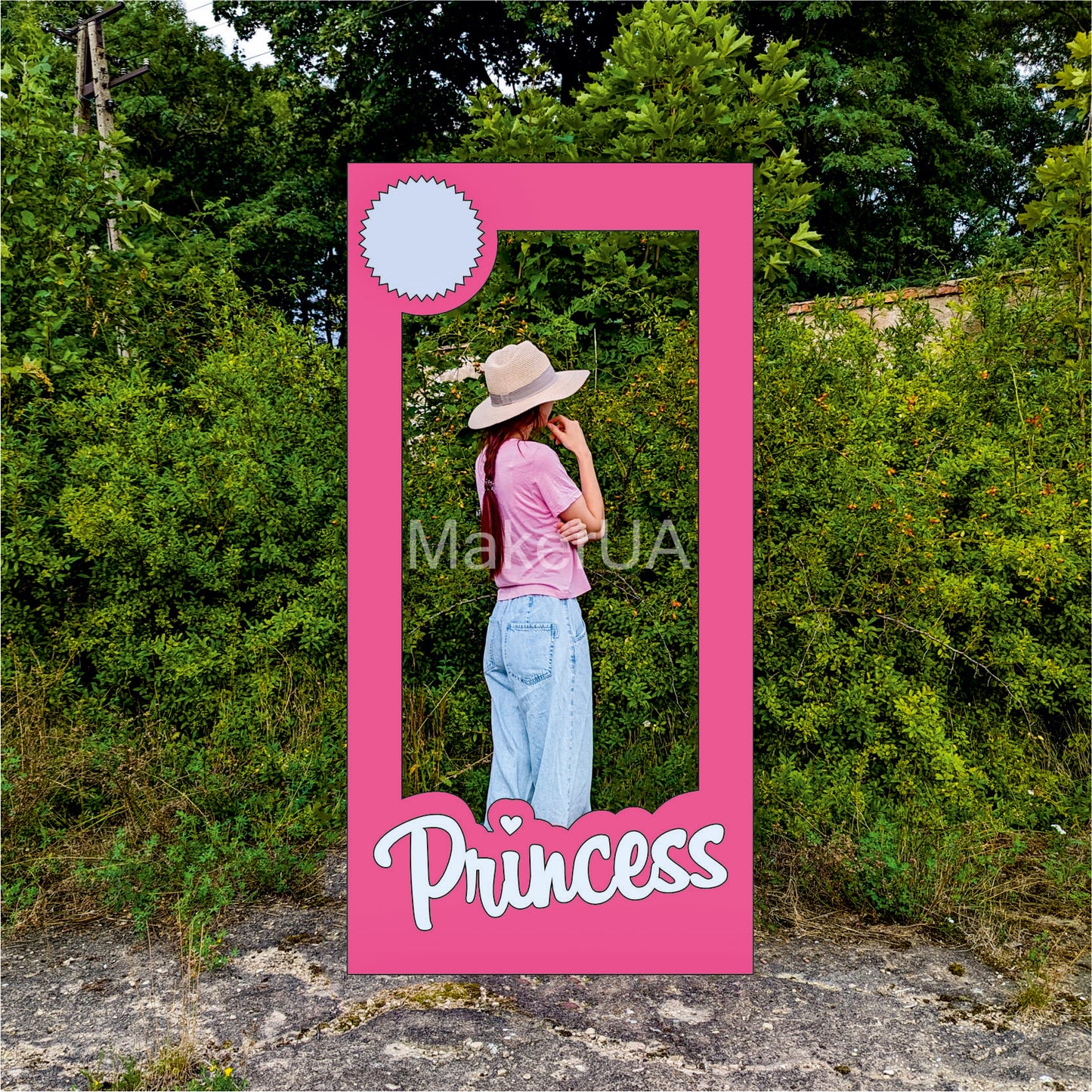 Frame Photo Booth name props life size selfie box themed party decorations doll girl backdrop birthday wedding style decor - MakerUA