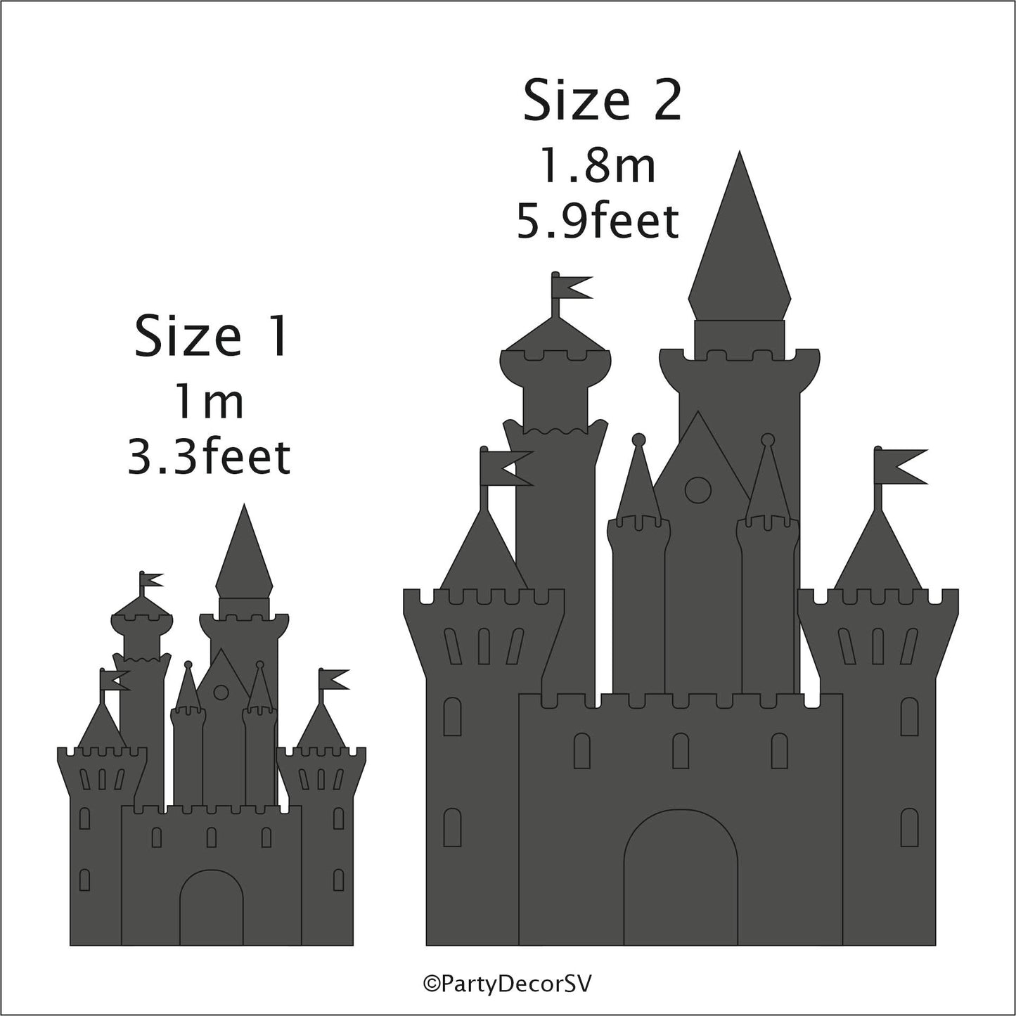 Princess Castle Backdrop Decorations girl birthday event party prop decor fairy tale sign table chair bed wall huge themed play room - MakerUA
