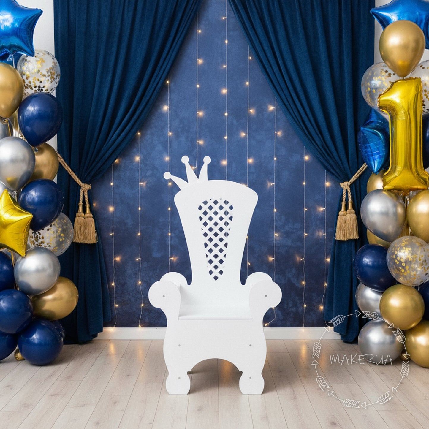 Chair for birthday party decorations photo props royal throne king kingdom christmas gift boy girl decor C09 - MakerUA
