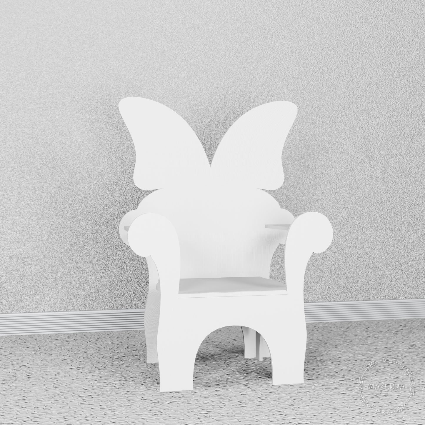 butterfly throne chair wings baby kid cute white wooden furniture birthday party