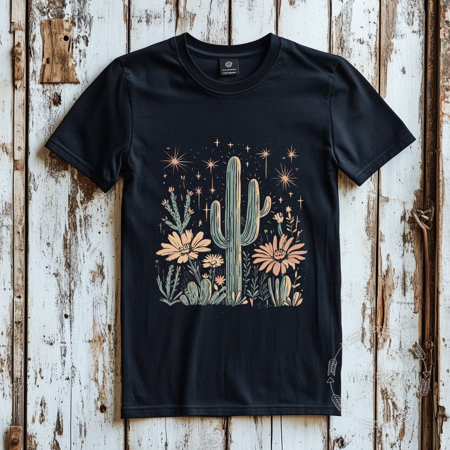T-shirt cactus desert australia travel trip white cotton tee shirt print gift birthday - MakerUA