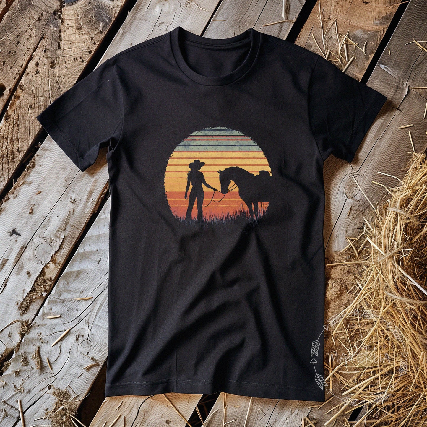 T-shirt horse mustang racing race white cotton tee shirt print gift birthday - MakerUA