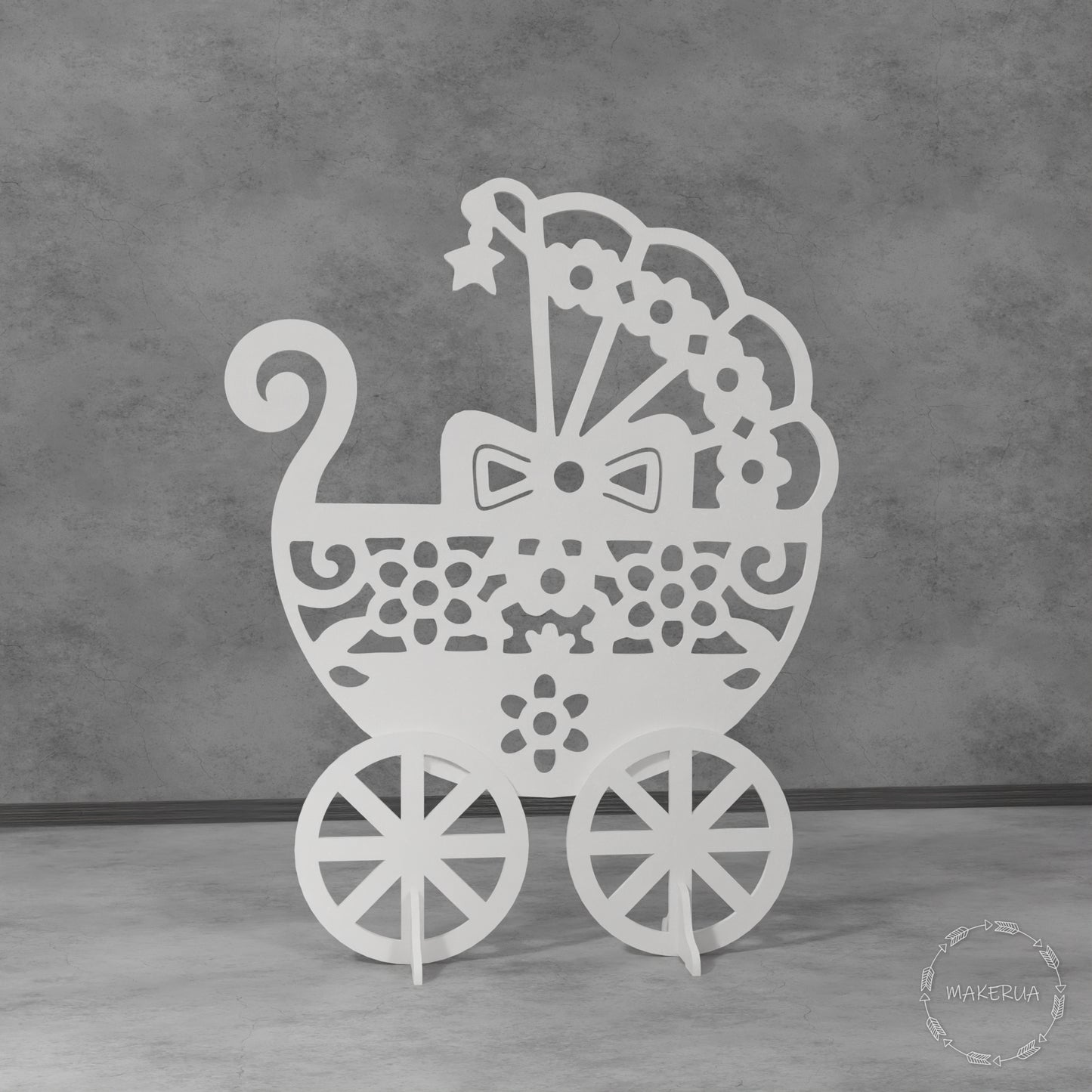 Baby Carriage Coach Decorations shower birthday party wedding event party prop supplies girl boy pink blue gender reveal balloon box decor 02 - MakerUA