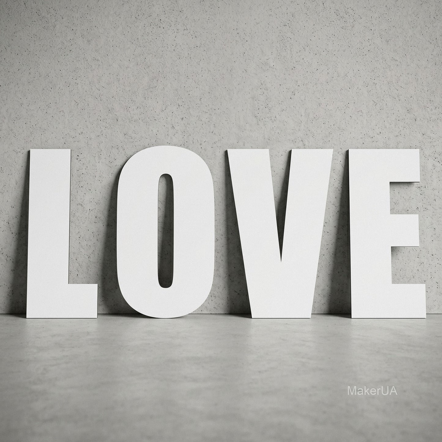 White letters LOVE without stand - MakerUA