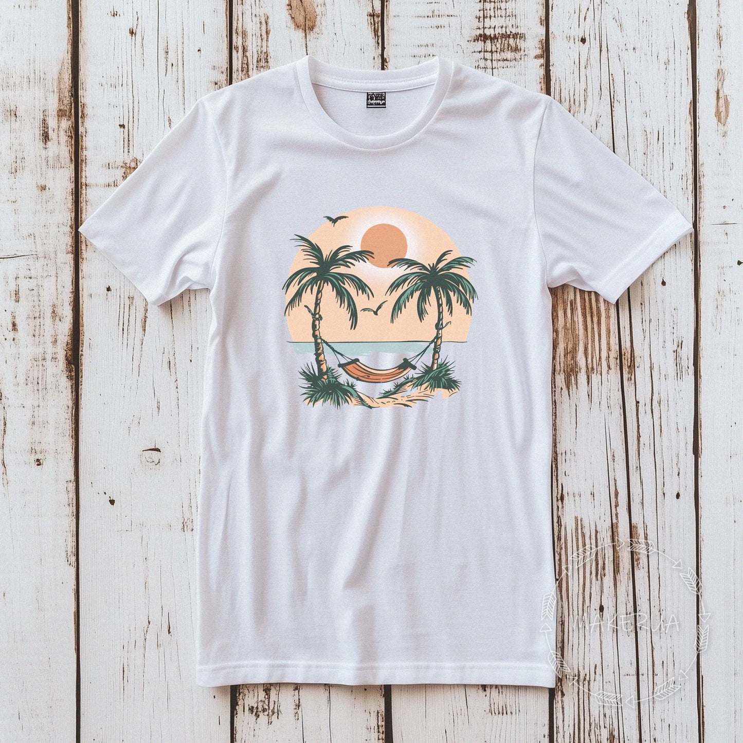 T-shirt maldives island beach white cotton tee shirt print gift birthday - MakerUA