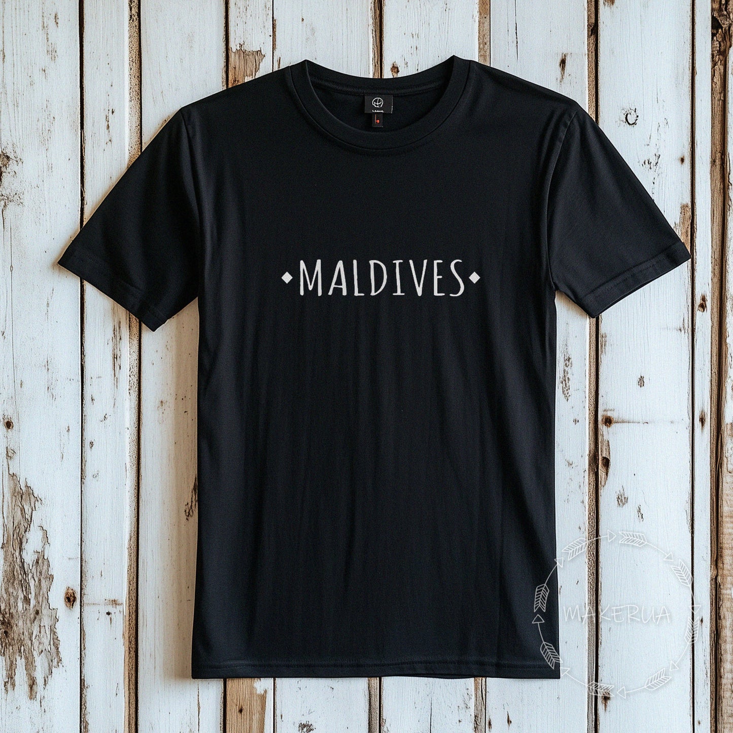 T-shirt maldives island beach white cotton tee shirt print gift birthday - MakerUA