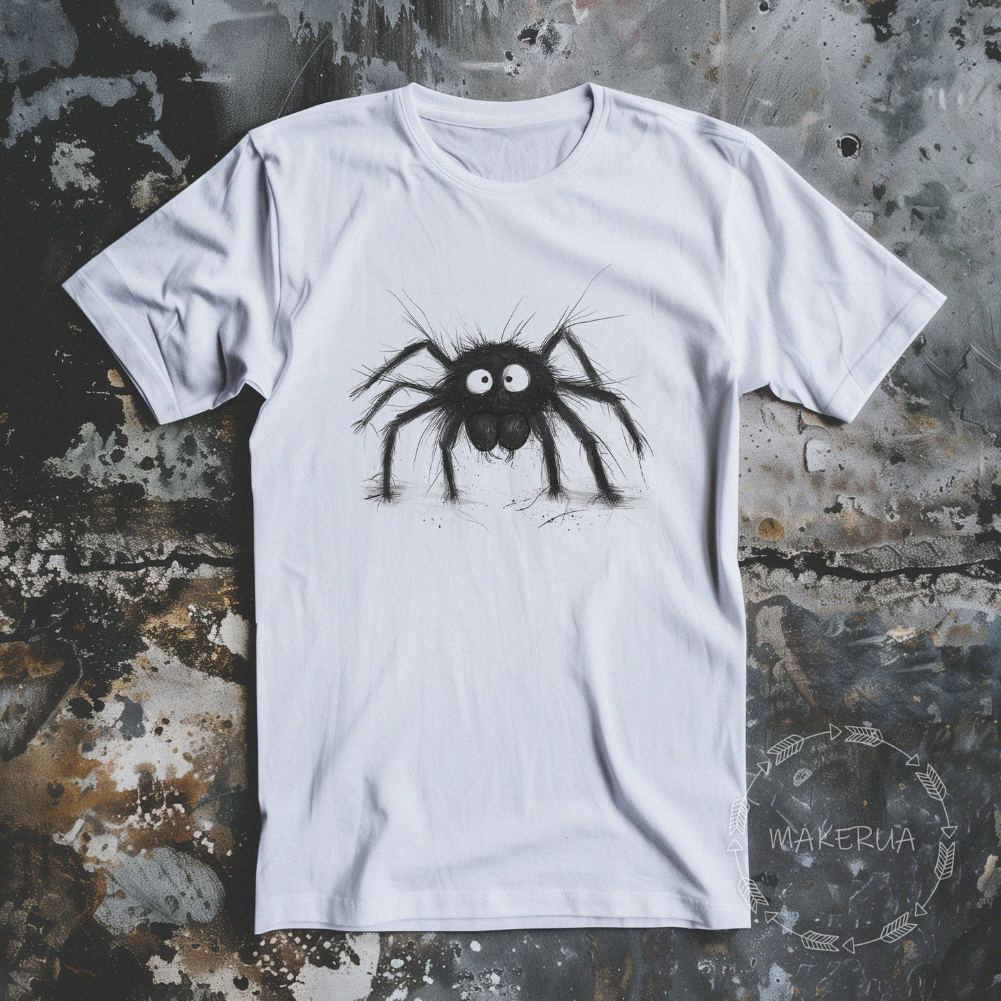 T-shirt spider tarantula white cotton tee shirt print gift birthday - MakerUA