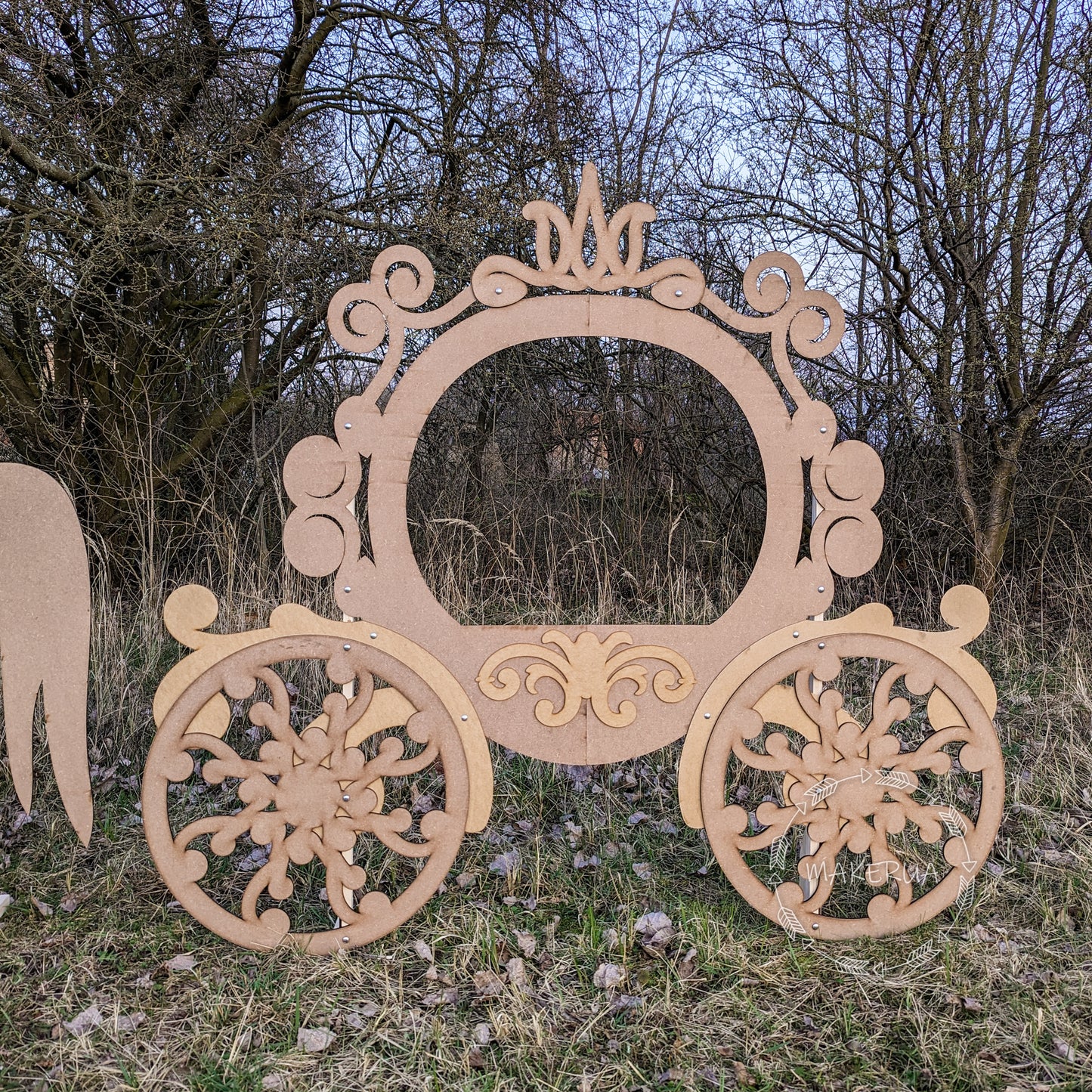 Horse Carriage Decorations birthday wedding baby shower princess girl decor free standing life size unicorn coach event party props photo booth - MakerUA