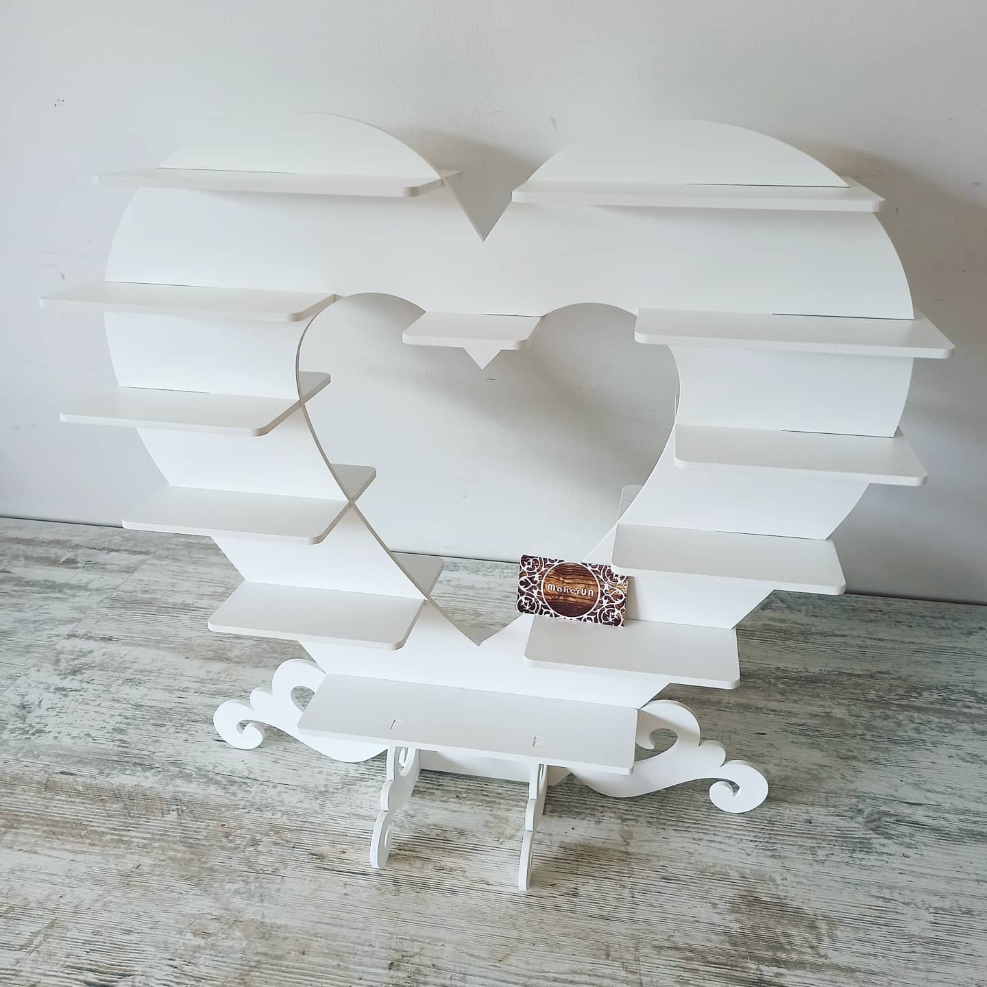 Heart shape candy bar sweet stand 02 cake parties birthday wedding table decorations buffet cart party delights cupcake tray white style treats decor