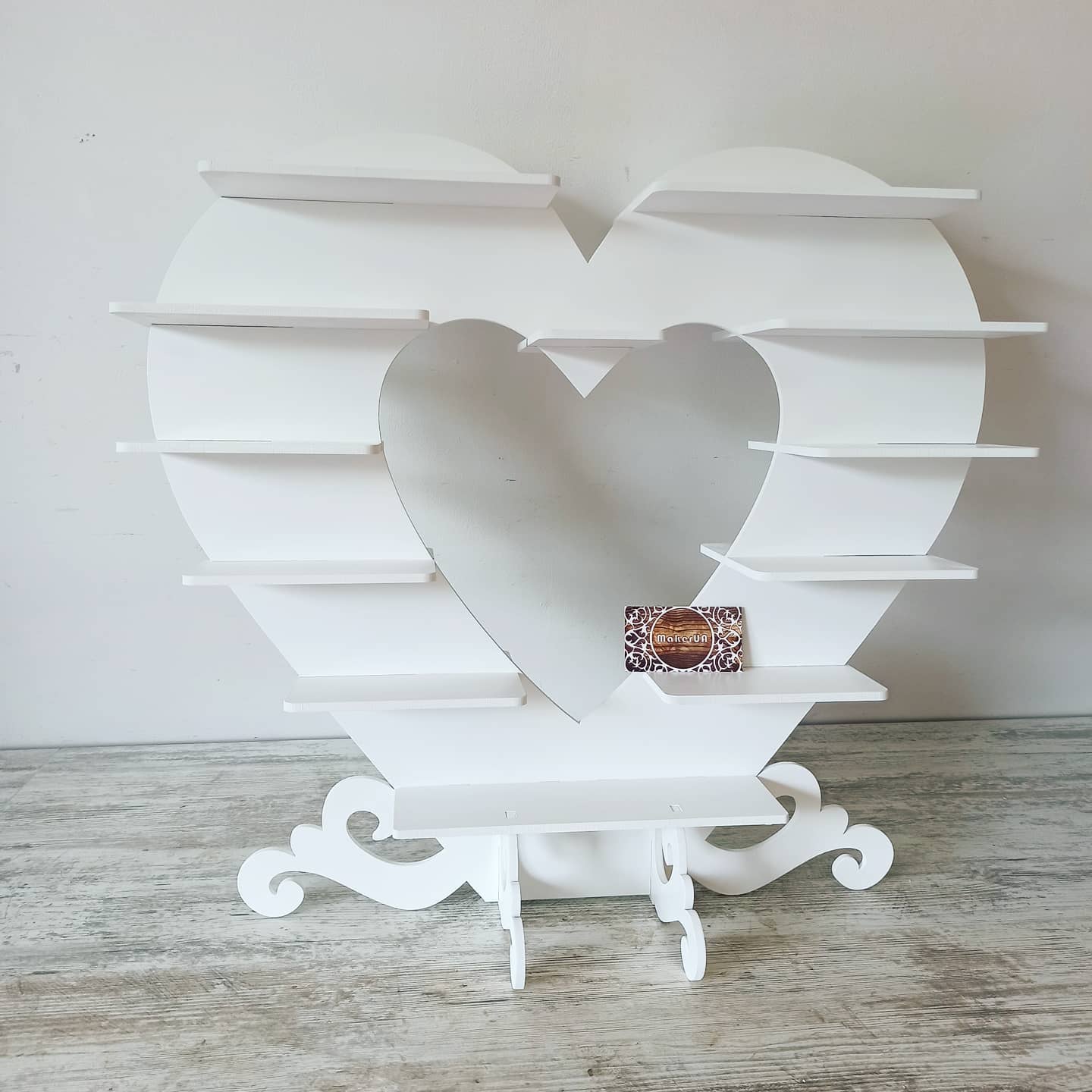 Heart shape candy bar sweet stand 02 cake parties birthday wedding table decorations buffet cart party delights cupcake tray white style treats decor