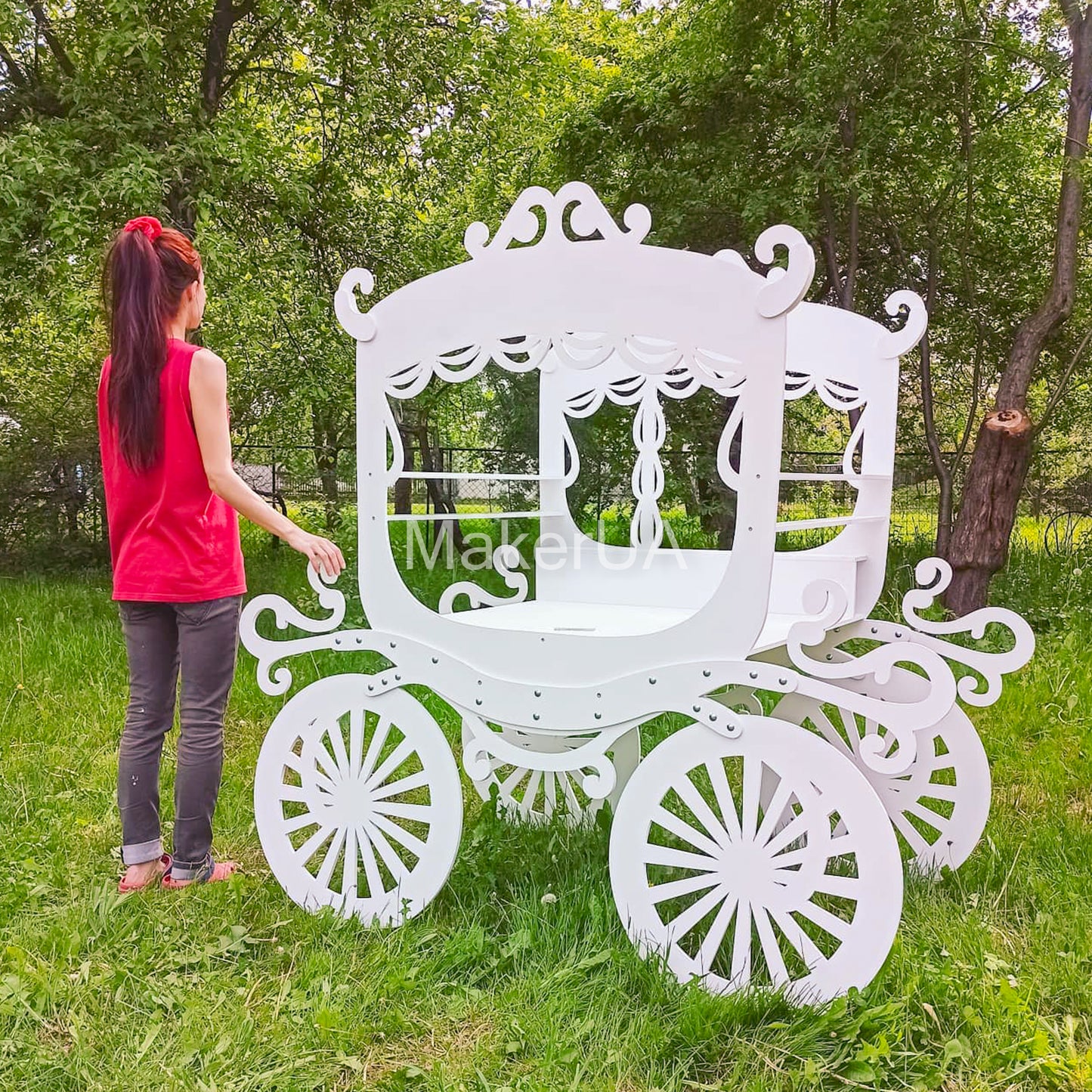 Set Birthday Party Princess Decorations Horse Carriage Cinderella Candy Cart Cake Table Rustic Wedding Backdrop Photo Booth Prop Event Decor