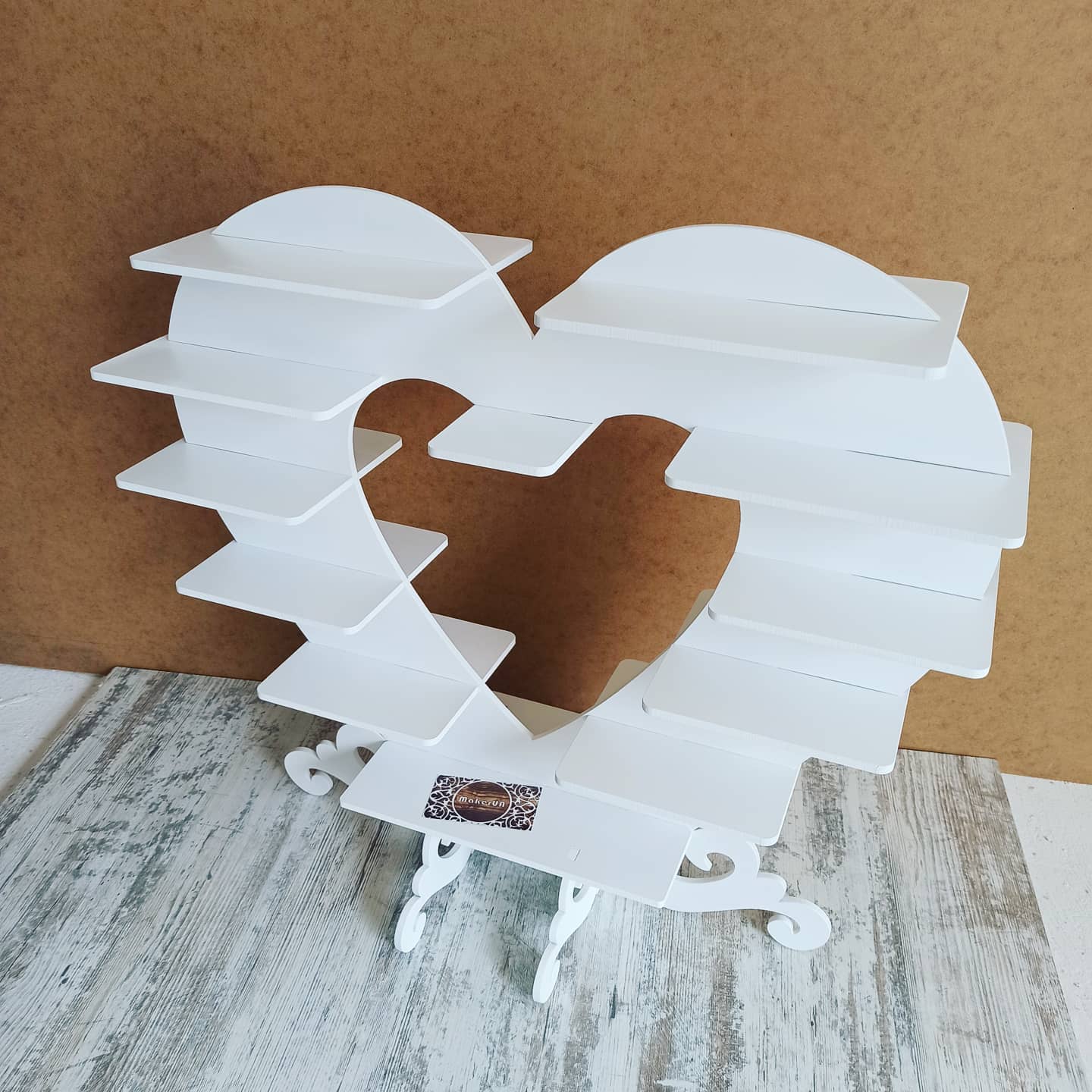 Heart shape candy bar sweet stand 02 cake parties birthday wedding table decorations buffet cart party delights cupcake tray white style treats decor