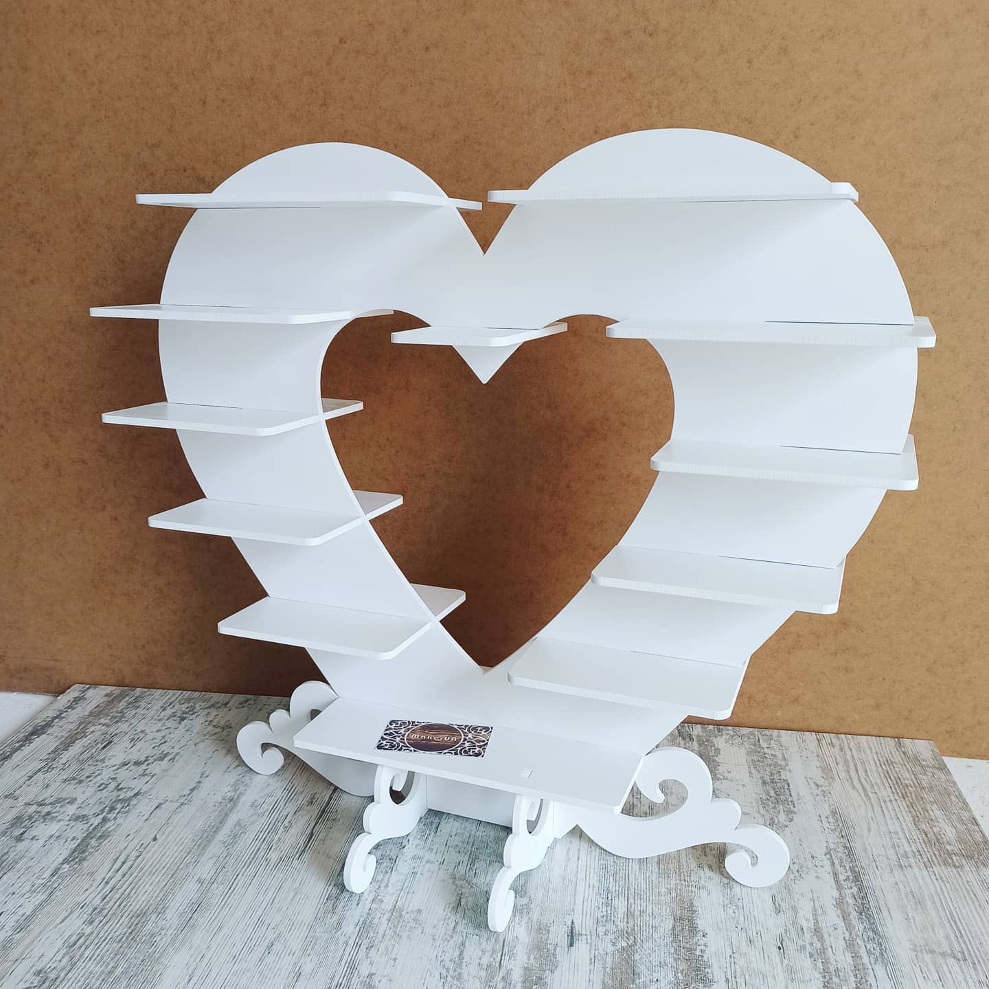 Heart shape candy bar sweet stand 02 cake parties birthday wedding table decorations buffet cart party delights cupcake tray white style treats decor