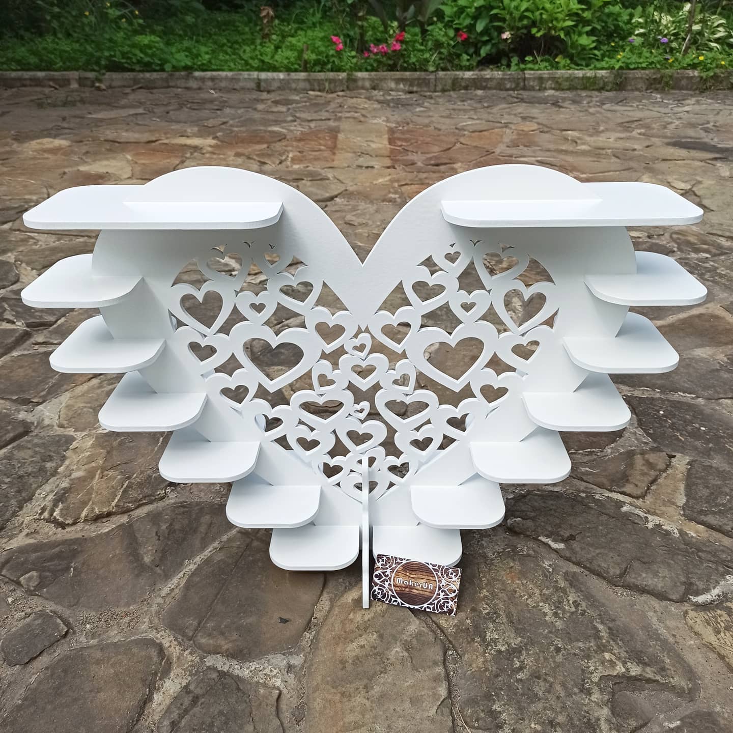 Heart shape candy bar sweet stand 04 cake parties birthday wedding table decorations buffet cart party delights cupcake tray white style treats decor