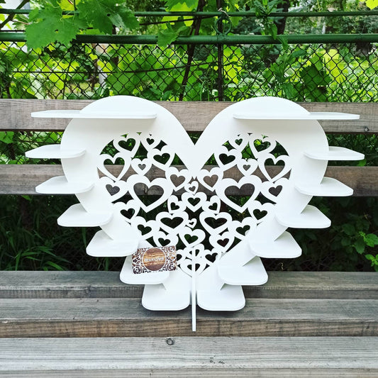 Heart shape candy bar sweet stand 04 cake parties birthday wedding table decorations buffet cart party delights cupcake tray white style treats decor