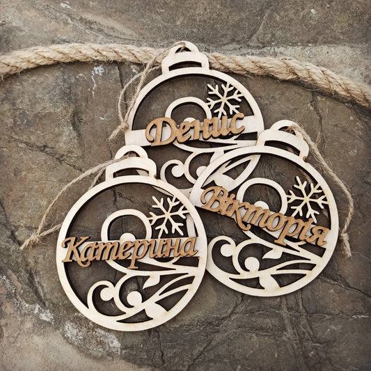 Personalized Christmas Ornaments Name Wooden Decorations Tree Hanging Kindergarten Gift Classmate Preschool Keepsake Teacher Student Decor Style G