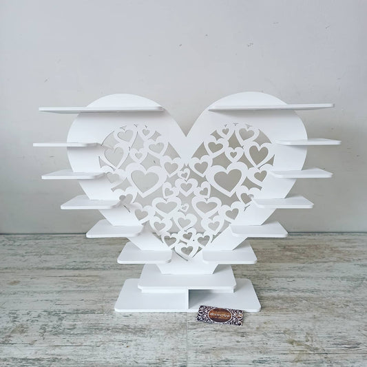 Heart shape candy bar sweet stand 05 cake parties birthday wedding table decorations buffet cart party delights cupcake tray white style treats decor