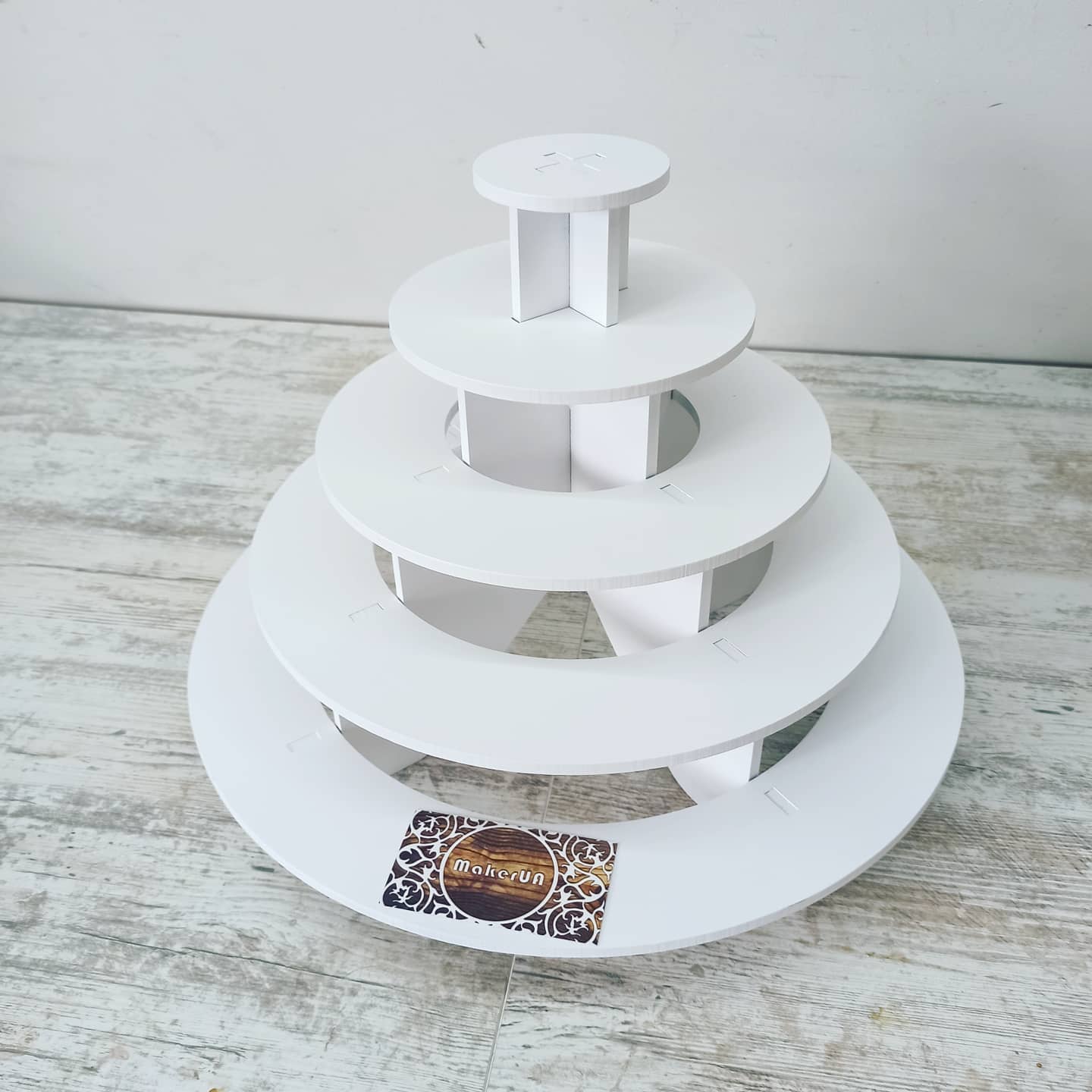 5 Tier Round Cupcake Stand 02 candy bar sweet cake parties birthday wedding table decorations buffet cart party delights tray white style treats decor