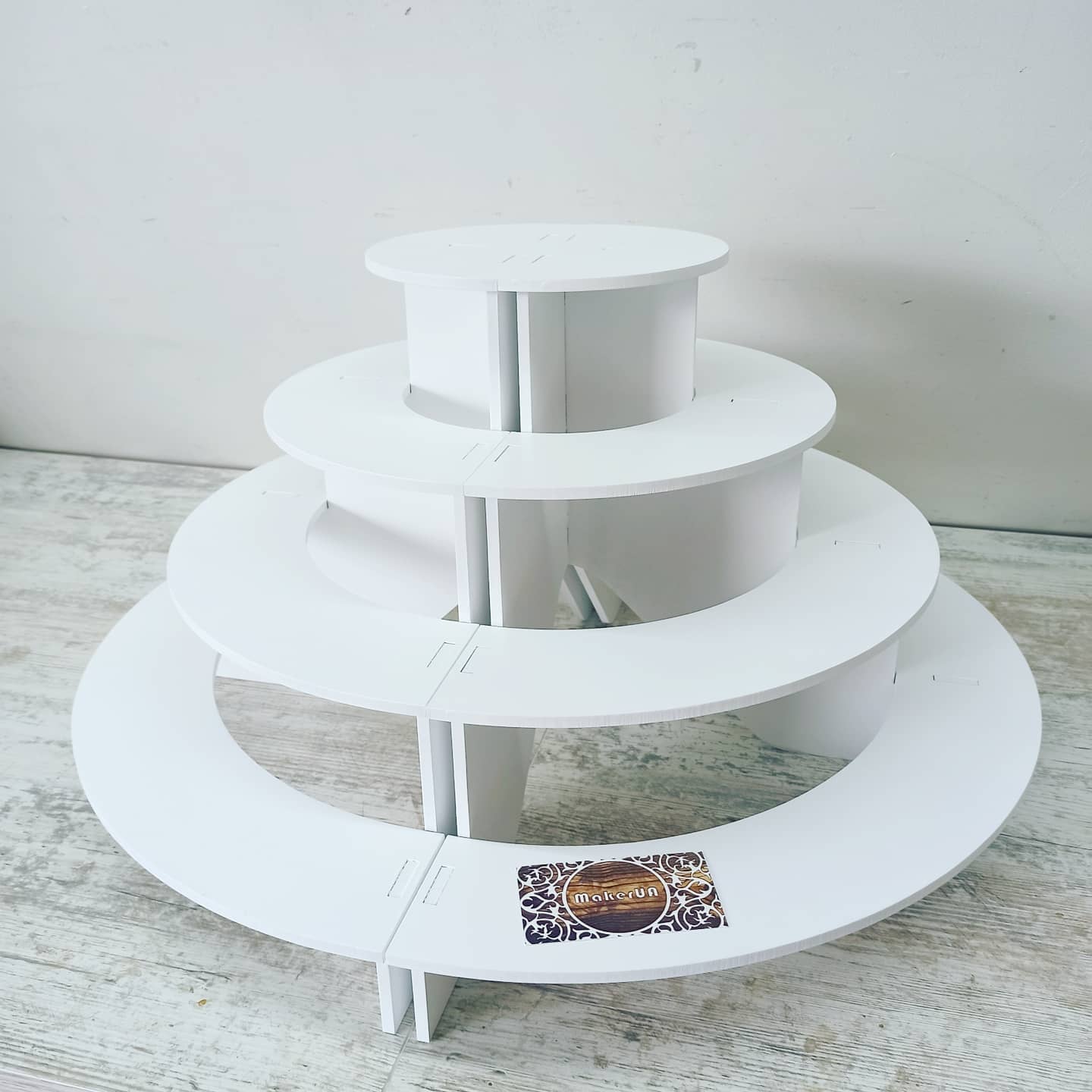 4 Tier Half Circle Cupcake Stand 03 candy bar sweet cake parties birthday wedding table decorations buffet cart party delights tray white style treats decor