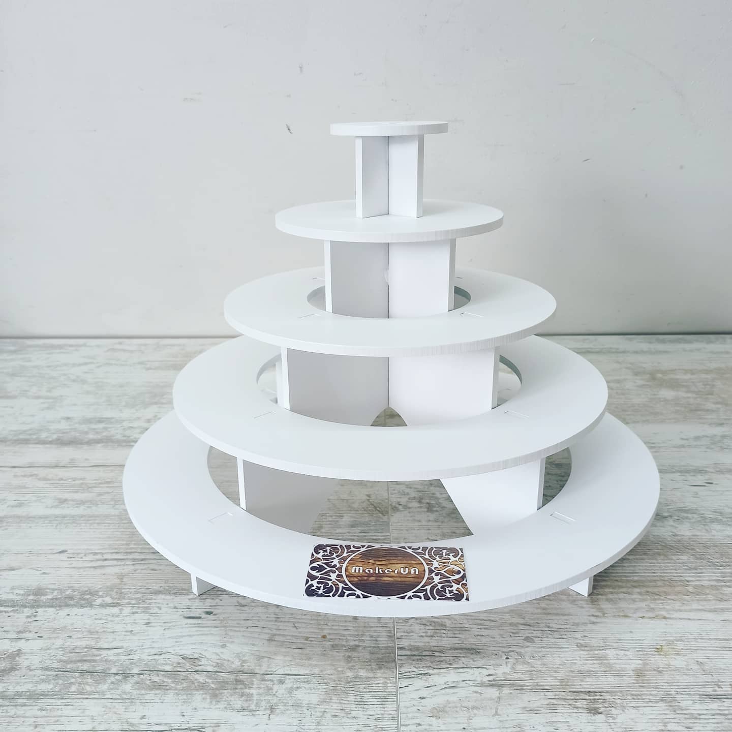 5 Tier Round Cupcake Stand 02 candy bar sweet cake parties birthday wedding table decorations buffet cart party delights tray white style treats decor