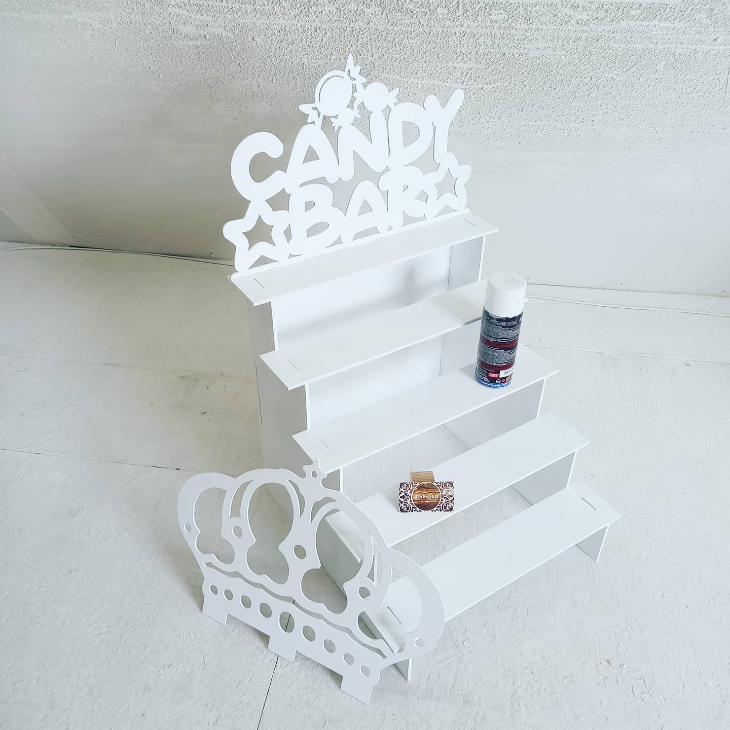 Candy Bar sweet stand cake tiered stairs parties birthday wedding table decorations buffet coach cart party delights cupcake tray white style treats decor