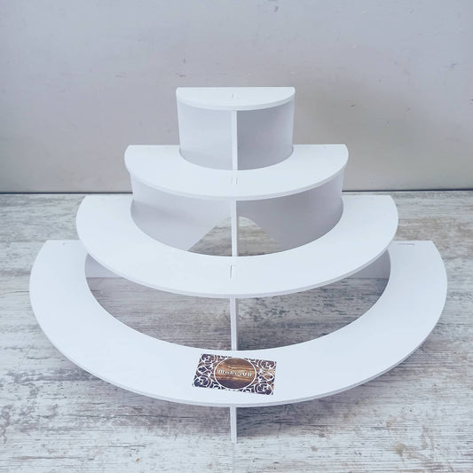 4 Tier Half Circle Cupcake Stand 03 candy bar sweet cake parties birthday wedding table decorations buffet cart party delights tray white style treats decor