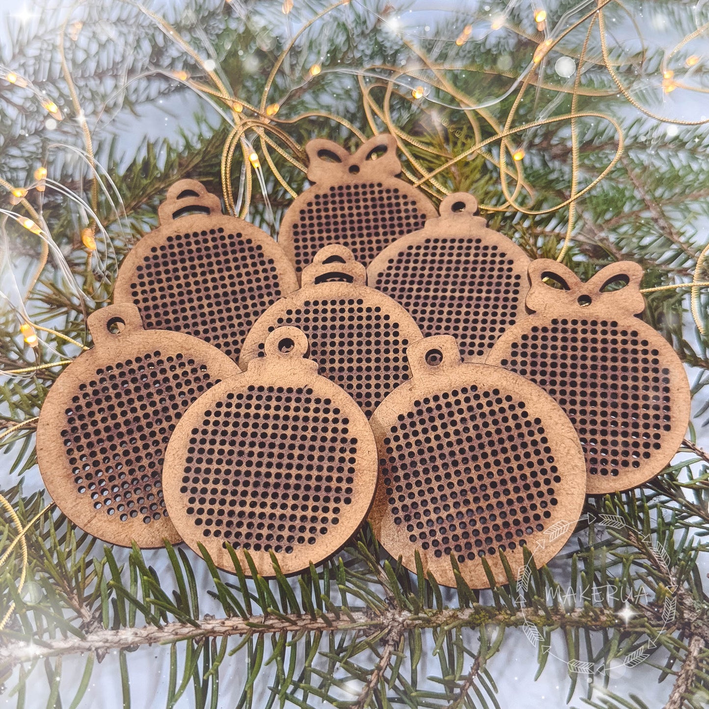 Wooden Cross Stitch Blank Base Embroidery Christmas Tree Ornaments Decorations Pendant DIY Jewelry Gift Bead Thread Needlecraft Shape Butterfly Style SetF4