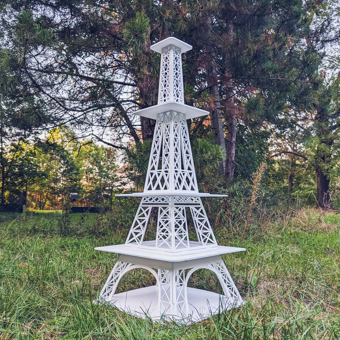 White Eiffel Tower Cake Stand Display Table Buffet Market Dessert Cupcake Sweet Candy Cart Bar Donut Party Props Birthday Wedding Christmas Decor