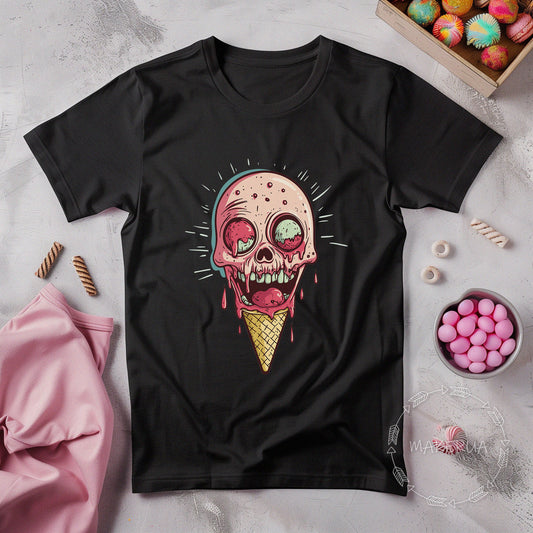 T-shirt ice cream sweet cake candy bar white cotton tee shirt print gift birthday