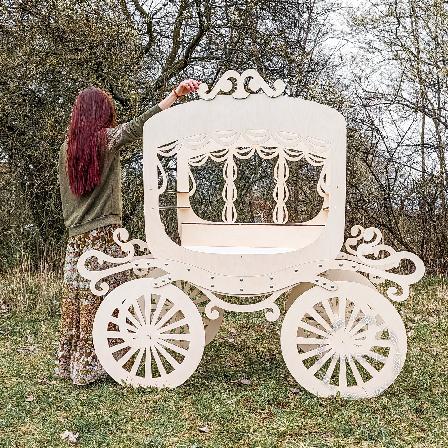 Set Birthday Party Princess Decorations Horse Carriage Cinderella Candy Cart Cake Table Rustic Wedding Backdrop Photo Booth Prop Event Decor