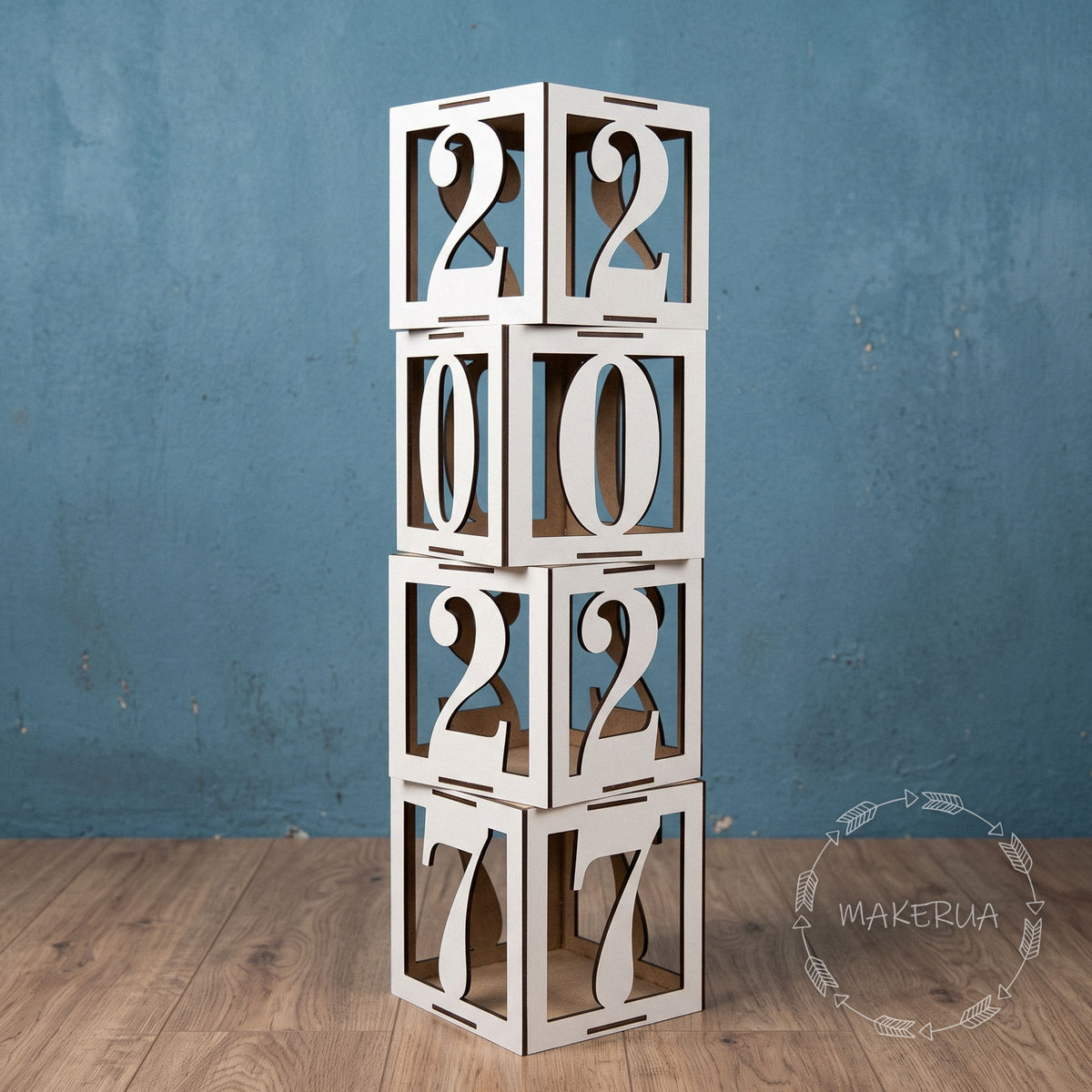 White 2027 Boxes for balloons new year props shop christmas decor