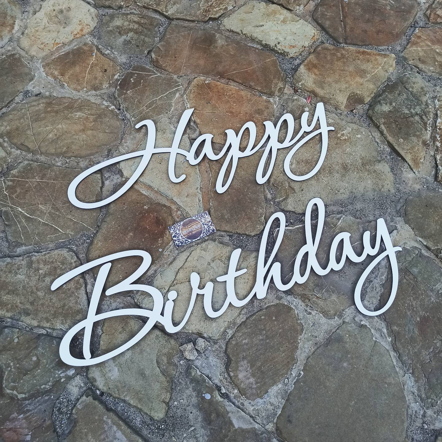 Text Happy Birthday decorations celebration wall hanging sign white gold silver garland banner flag event birthday party supplies props shop style photo booth decor