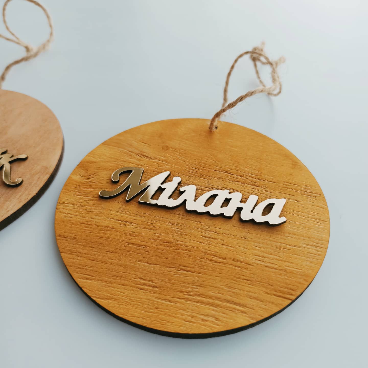 Personalized Christmas Ornaments Name Wooden Decorations Tree Hanging Kindergarten Gift Classmate Preschool Keepsake Teacher Student Decor Style O