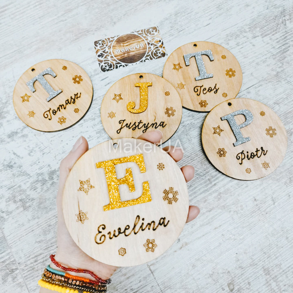 Personalized Christmas Ornaments Name Wooden Decorations Tree Hanging Kindergarten Gift Classmate Preschool Keepsake Teacher Student Decor Style E