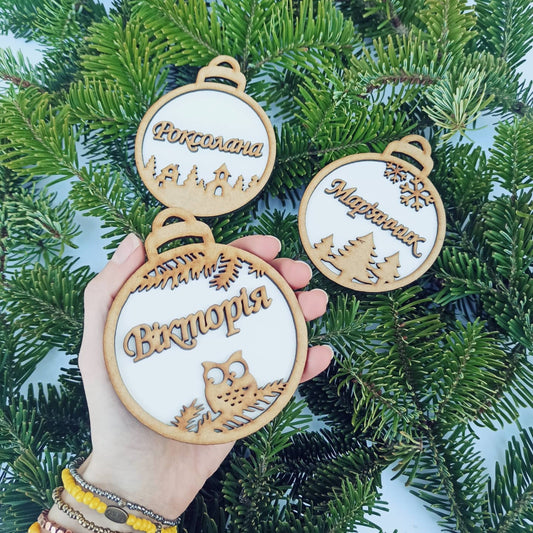Personalized Christmas Ornaments Name Wooden Decorations Tree Hanging Kindergarten Gift Classmate Preschool Keepsake Teacher Student Decor Style N