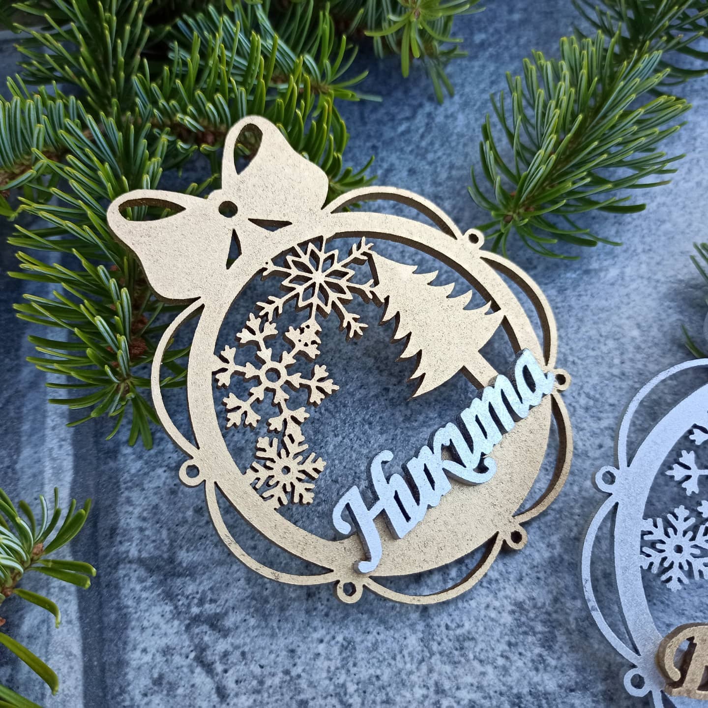 Personalized Christmas Ornaments Name Wooden Decorations Tree Hanging Kindergarten Gift Classmate Preschool Keepsake Teacher Student Decor Style L