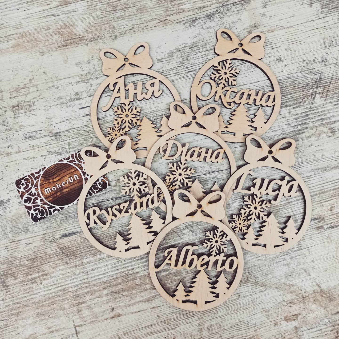 Personalized Christmas Ornaments Name Wooden Decorations Tree Hanging Kindergarten Gift Classmate Preschool Keepsake Teacher Student Decor Style J