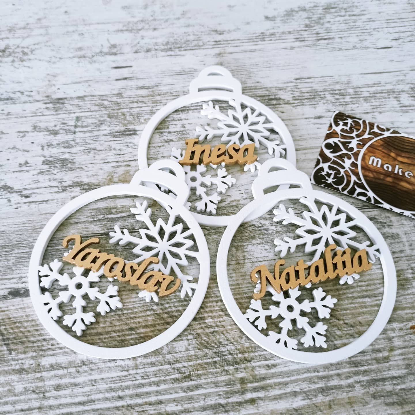 Personalized Christmas Ornaments Name Wooden Decorations Tree Hanging Kindergarten Gift Classmate Preschool Keepsake Teacher Student Decor Style P